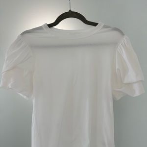 A.L.C puff sleeve white tee - size small